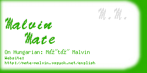 malvin mate business card